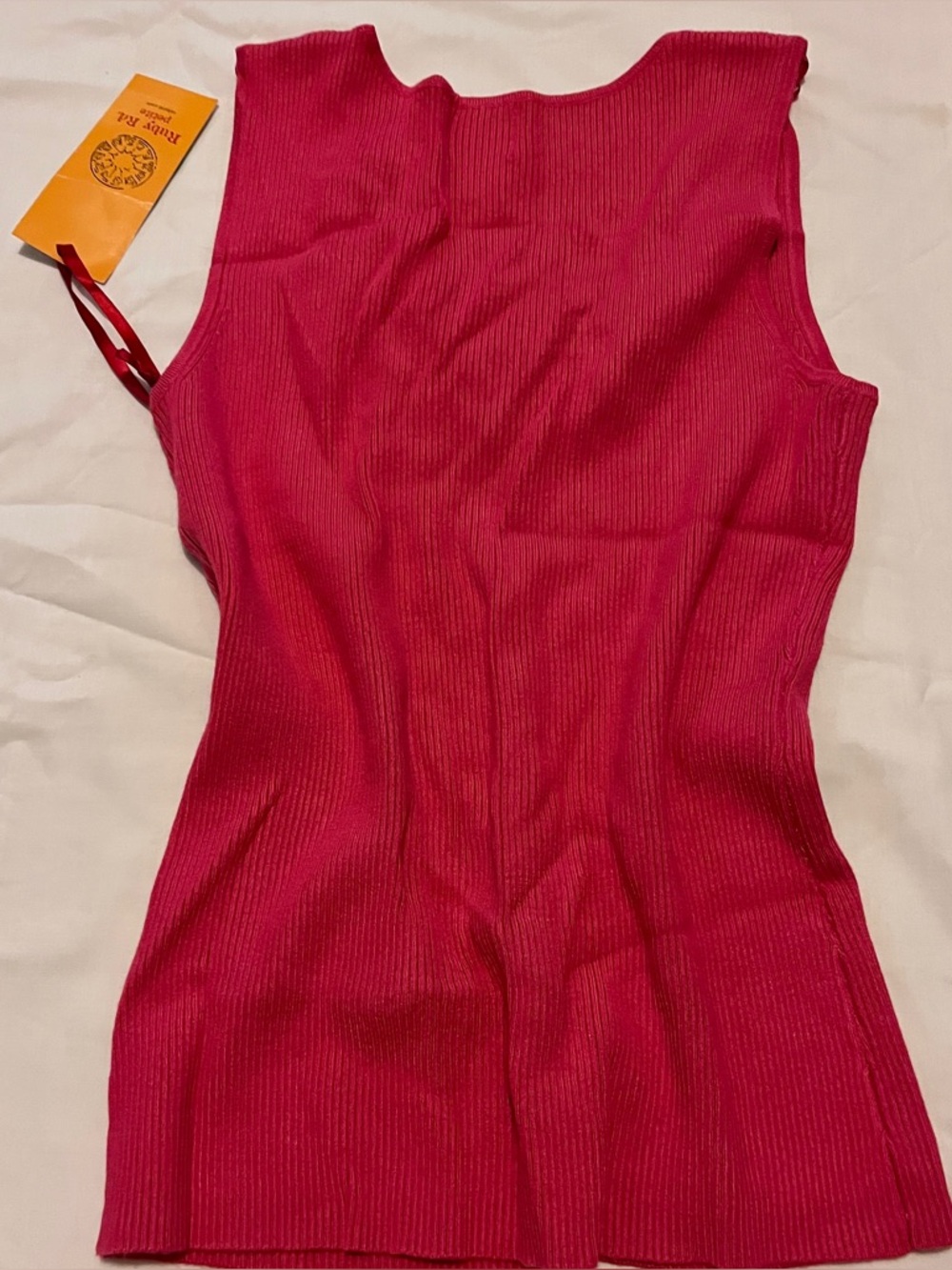 Ruby Rd. Hot Pink Beaded Ribbed Knit Tank Top - Size PL - Picture 8 of 8